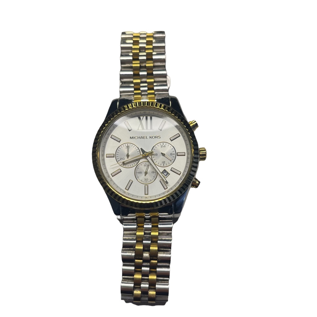 Micheal Kors Menslexington TwoToned Watch Rolex Style Band Large Face